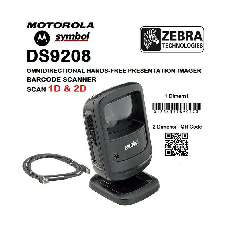 WhiteFlag-0722491215-Zebra-Ds9208-ZebraMotorola Symbol DS9208 Handheld 2D Barcode Scanner with USB Cable