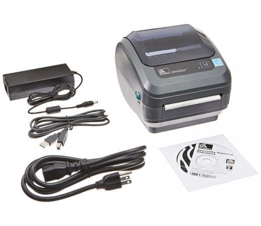 zebra-gk420t-white flag ZEBRA GK420t Thermal Transfer Desktop Printer Print Width of 4 in USB and Ethernet Port Connectivity GK42-102210-000